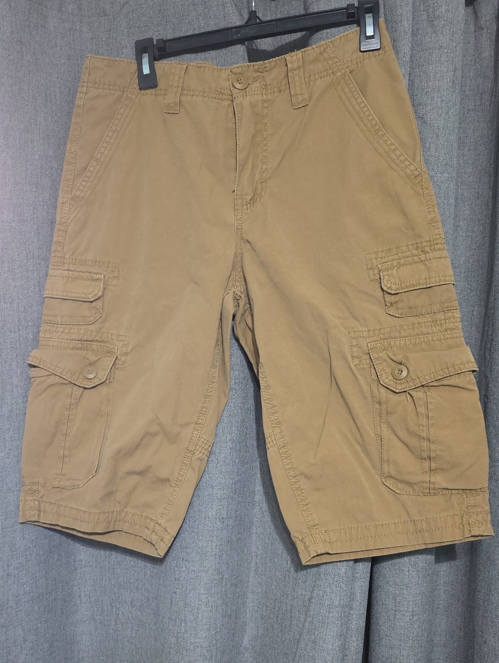 urban pipeline Tan Cargo Shorts with Multiple Pockets